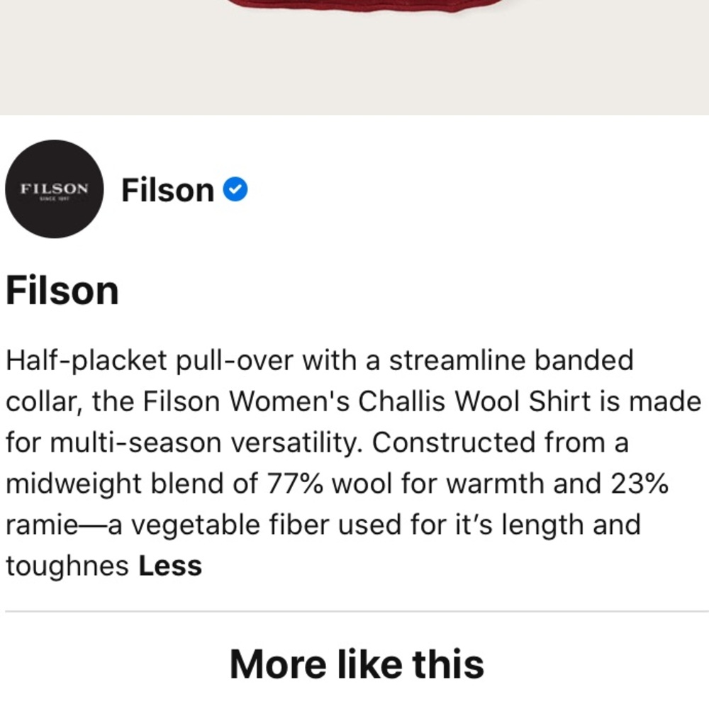 Wmn’s Filson Wool Shirt - Picture 7 of 7